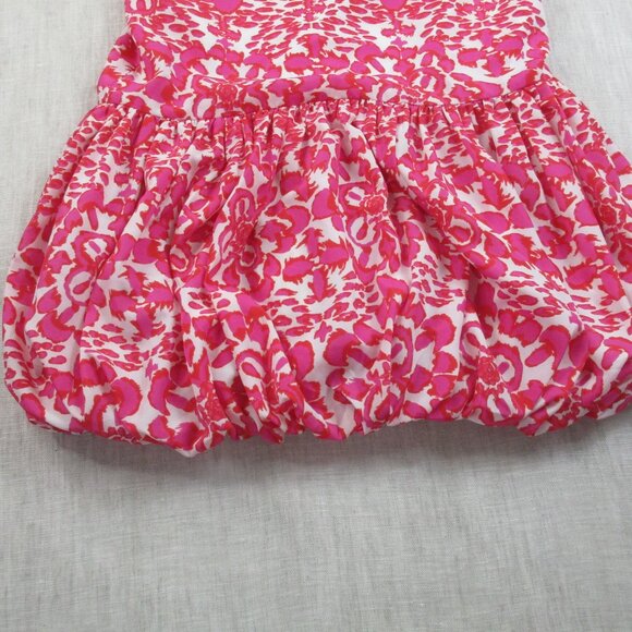 DKNY Shift Dress Girls XL Pink Floral Para Piscina Sin Mangas Boat Neck Side Zip - Picture 3 of 11